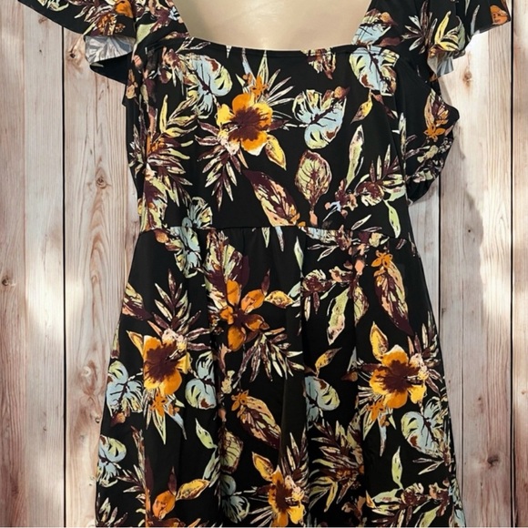 Denim & Co 20 Beach Women’s VNeck Ruffled SwimDress Plus 20 Swimsuit BathingSuit - Picture 3 of 9